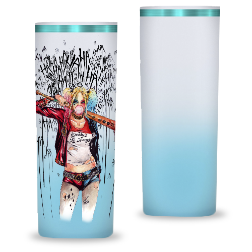 Copo Long Drink | 350ml | Azul Bebê Degradê | Borda Tiffany