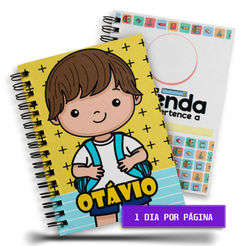 Agenda Escolar Menino | 1 Dia por página | 4/4 - 380 Páginas