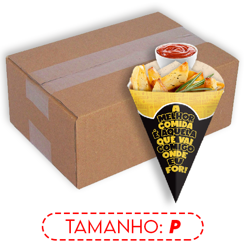 EMBALAGEM CONE | P | PRETA | CAIXA: 2500UNDS